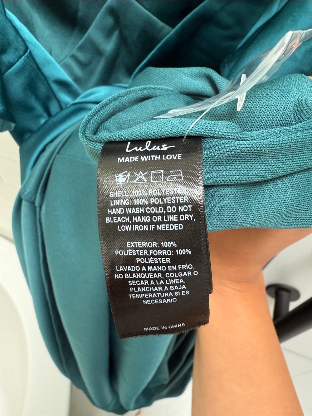 NWT Lulus Elegant Confidence Teal Satin Flutter Sleeve Maxi Dress L (US 10-12) - Picture 10 of 13